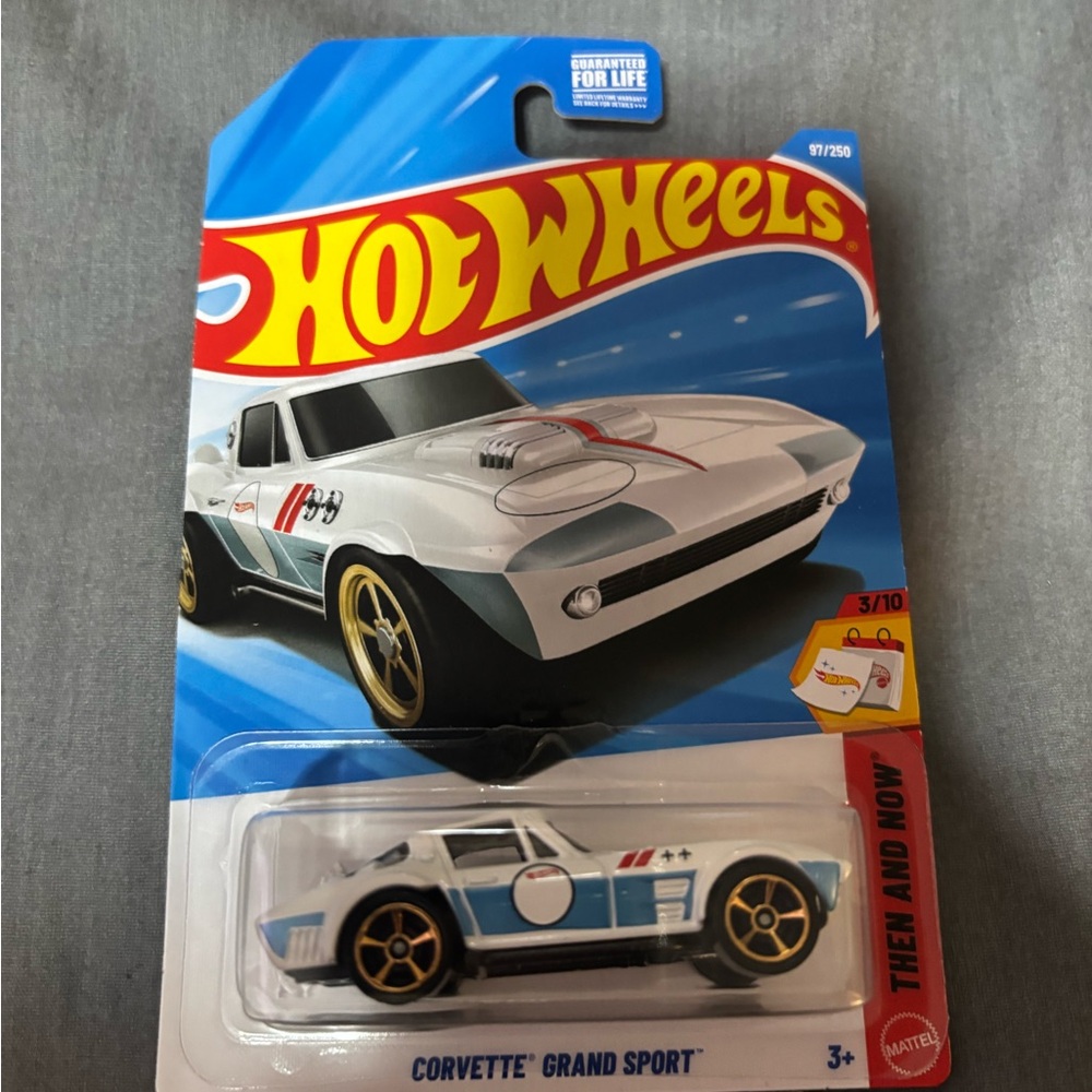 Corvette Grand Sport - White and Blue Kids Toy Car